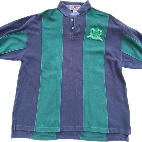 Vintage Ohio university Bobcats men’s quarter button short sleeve polo shirt Lg - Picture 1 of 6